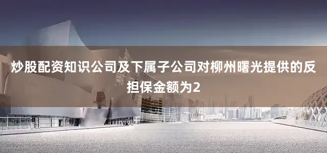 炒股配资知识公司及下属子公司对柳州曙光提供的反担保金额为2
